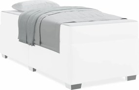 vidaXL Σκελετός Κρεβατιού με στρώμα Λευκό 90 x 190 cm ύφασμα