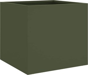 vidaXL Ζαρντινιέρα Λαδί 32x30x29 εκ. από Χάλυβα
