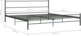 vidaXL Πλαίσιο Κρεβατιού Γκρι 200 x 200 εκ. Μεταλλικό