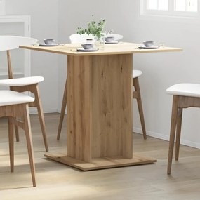 vidaXL Τραπεζαρία Αρτισιανή Δρυς 80x80x75 εκ. από Επεξεργασμένο Ξύλο