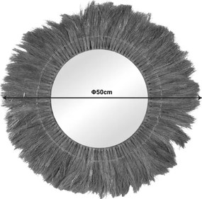 Καθρέπτης Seire Inart ψάθα σε φυσική απόχρωση Φ50x8εκ