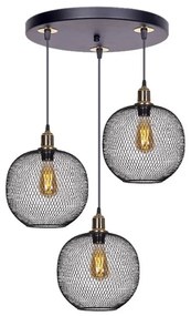 Φωτιστικό Οροφής Amos 0207378 30x30x65cm 3xE27 60W Black-Gold Megapap Metal