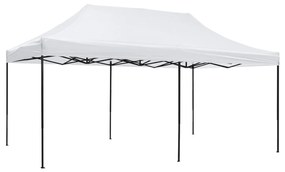 Κιόσκι Gazebo MATTHEW C6312 Πτυσσόμενο Μαύρο Μεταλλικό & Λευκό Ύφασμα 3x6x3,10Yμ.