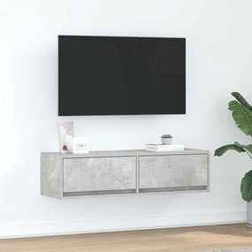 vidaXL Κομμάτι Τηλεόρασης Γκρι Σκυρόδεμα 100x31x25,5 εκ Επεξεργασμένο Ξύλο