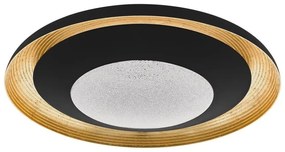 Φωτιστικό Οροφής Πλαφονιέρα Led Canicosa 2 98527 Black-Gold Eglo Metal, Plastic