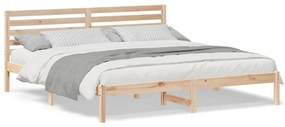 vidaXL Σκελετός Κρεβατιού Καφέ 180 x 200 cm Μασίφ ξύλο πεύκου
