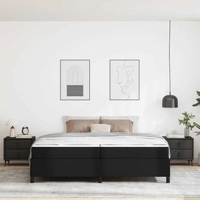 vidaXL Σκελετός κρεβατιού με στρώμα Μαύρο 200 x 200 cm Τεχνητό δέρμα