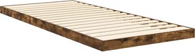 vidaXL Κρεβάτι δαπέδου Καπνιστό Δρύς 90 x 200 cm Επεξεργασμένο ξύλο