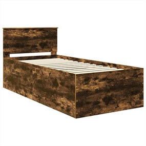 vidaXL Σκελετός Κρεβατιού Καπνιστό Δρύς 100 x 200 cm