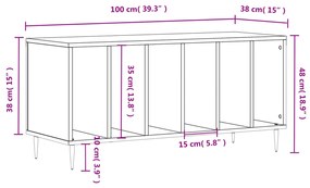 ΈΠΙΠΛΟ ΔΙΣΚΩΝ ΓΚΡΙ SONOMA 100X38X48 ΕΚ. ΑΠΟ ΕΠΕΞΕΡΓΑΣΜΕΝΟ ΞΥΛΟ 831746