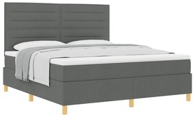 vidaXL Box Spring Bed με Στρώμα Σκούρο Γκρι