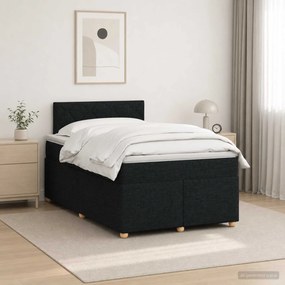 vidaXL Κρεβάτι box spring με στρώμα Μαύρο 120 x 190 cm Ύφασμα