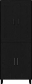 vidaXL Highboard Μαύρη Οξυά 69,5 x 34 x 180 εκ. Επεξεργασμένο ξύλο
