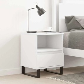 vidaXL Κομοδίνο Λευκό 40 x 35 x 50 εκ. από Επεξεργασμένο Ξύλο