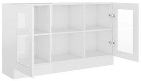 vidaXL Βιτρίνα Γυαλιστερό Λευκό 120 x 30,5 x 70 εκ. από Επεξ. Ξύλο