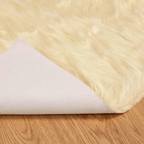 vidaXL Χαλί από τεχνητό πρόβειο δέρμα TAFALLA Κρεμ 100 x 200 cm