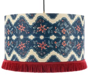 Φωτιστικό Οροφής Phoenicia Batik Cl50407 Ø35X22 E27 Blue-Red Mindthegap Metal, Fabric