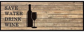 Χαλάκι Κουζίνας Cook &amp; Wash 410 Save Water Drink Wine 50x150cm Beige-Black Sdim 50Χ150 Polyamide