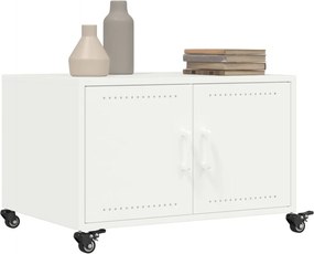 vidaXL Τραπεζάκι Σαλονιού Λευκό 68x50x43,5 εκ. από Ατσάλι