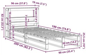 ΣΚΕΛΕΤΟΣ ΚΡΕΒ. ΧΩΡΙΣ ΣΤΡΩΜΑ ΚΑΦΕ ΚΕΡΙΟΥ 90X190 ΕΚ ΜΑΣΙΦ ΠΕΥΚΟ 3306515