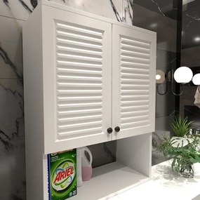 Stewehome Ντουλάπι Πλυντηρίου Λευκό MDF με Αποθηκευτικό Χώρο 65x170x170 cm