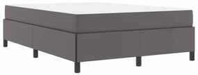 vidaXL Σκελετός κρεβατιού με στρώμα Γκρι 140 x 190 cm Τεχνητό δέρμα