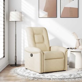 vidaXL Πολυθρόνα Ανακλινόμενη Κρεμ Υφασμάτινη