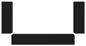 vidaXL Επιτοίχιο 4 pcs Μαύρο