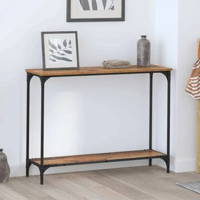 vidaXL Τραπέζι κονσόλας με ράφι Παλαιό ξύλο 101 x 30.5 x 75 εκ