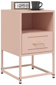 vidaXL Κομοδίνα 2 τεμ. Ροζ 36x39x60,5 εκ. από Χάλυβα
