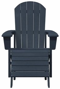 vidaXL Πολυθρόνα Adirondack με Ποδόμακτρο σε Ναυτικό Μπλε HDPE