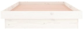 vidaXL Πλαίσιο Κρεβατιού με LED Λευκό 100 x 200 εκ. από Μασίφ Ξύλο