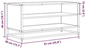 Έπιπλο Τηλεόρασης Μαύρο 91x40x46 εκ. από Επεξεργ. Ξύλο/Μέταλλο - Μαύρο