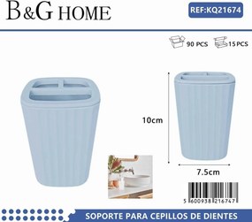 Θήκες οδοντόβουρτσας πλαστικές σε σετ 5Χ - Light Blue - 21674