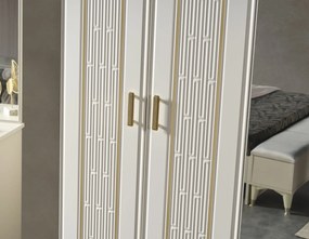 Stewehome Μοντέρνο Λευκό Σετ Κρεβατοκάμαρας 160x200x105 cm
