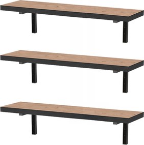 Ραφιέρα τοίχου Versa Megapap 3 τεμαχίων χρώμα pine oak 80x19x17εκ.