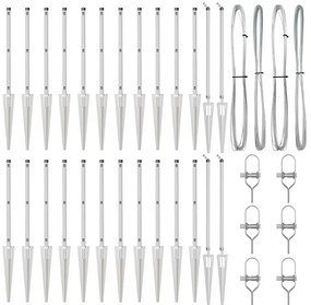 vidaXL Στύλος Περιφράξεων 26 pcs Γκρι 3,2 x 3,2 x 100 εκ