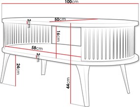 Τραπεζάκι σαλονιού Roenni Ember ΙΙ-Leuko - 100.00Χ50.00Χ44.00cm