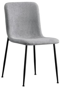 Καρέκλα Gratify γκρι μπουκλέ ύφασμα-πόδι μαύρο μέταλλο 43x56x83εκ 43x56x83 εκ.