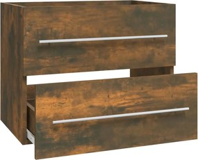 vidaXL Ντουλάπι Νιπτήρα Καπνιστή Δρυς 60 x 38,5 x 48 εκ. Επεξεργ. Ξύλο