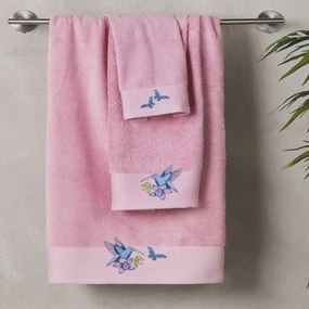 Πετσέτες Santana (Σετ 3τμχ) Pink Kentia Σετ Πετσέτες 70x140cm 100% Βαμβάκι