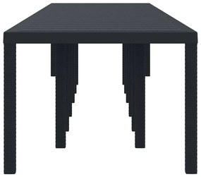 vidaXL Τραπέζι Κήπου Ανθρακί 400 x 100 x 73 εκ. συνθετικό ρατάν