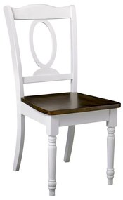 NAPOLEON Καρέκλα Tραπεζαρίας Ξύλο Άσπρο, Καρυδί  44x55x96cm [-Καρυδί/Άσπρο-] [-Ξύλο-] Ε7072,5
