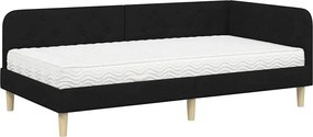vidaXL Κρεβάτι Γωνίας Μαύρο 90 x 190 cm ύφασμα