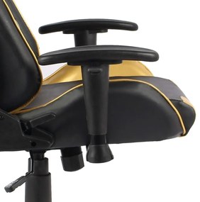 Καρέκλα Gaming Περιστρεφόμενη Χρυσή PVC - Χρυσό
