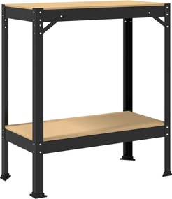 vidaXL Εργαστηριακός πάγκος με ράφι Μαύρο 81 x 41 x 91 εκ.