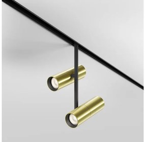 Σποτ Μαγνητικής Ράγας Exility LED 2x12W Χρυσό-Μαύρο Περιστρεφόμενο Elti Duo TR005-2-2X2x12W3K-BBS Maytoni TR005-2-2X12W3K-BBS
