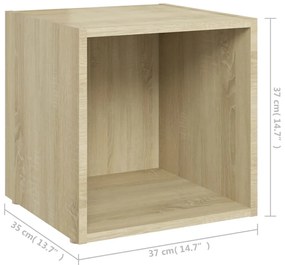 vidaXL Έπιπλα Τηλεόρασης 4 τεμ. Sonoma Δρυς 37x35x37 εκ. Επεξ. Ξύλο