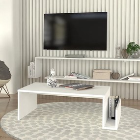 Τραπεζάκι σαλονιού Regnar Megapap χρώμα λευκό 100,6x55x31,8εκ.