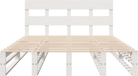 vidaXL Σκελετός Κρεβ. Χωρίς Στρώμα Λευκό 150x200 εκ Μασίφ Πεύκο